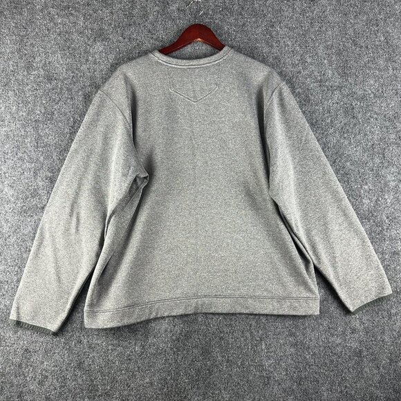 Eddie Bauer SweatShirt Mens XL Gray Long Sleeve Logo FLAW Burn Mark on Front - Picture 8 of 9